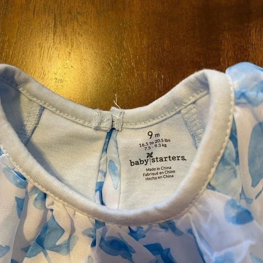 BABY Starters Blue Rose Dress with Headband - Picture 4 of 6